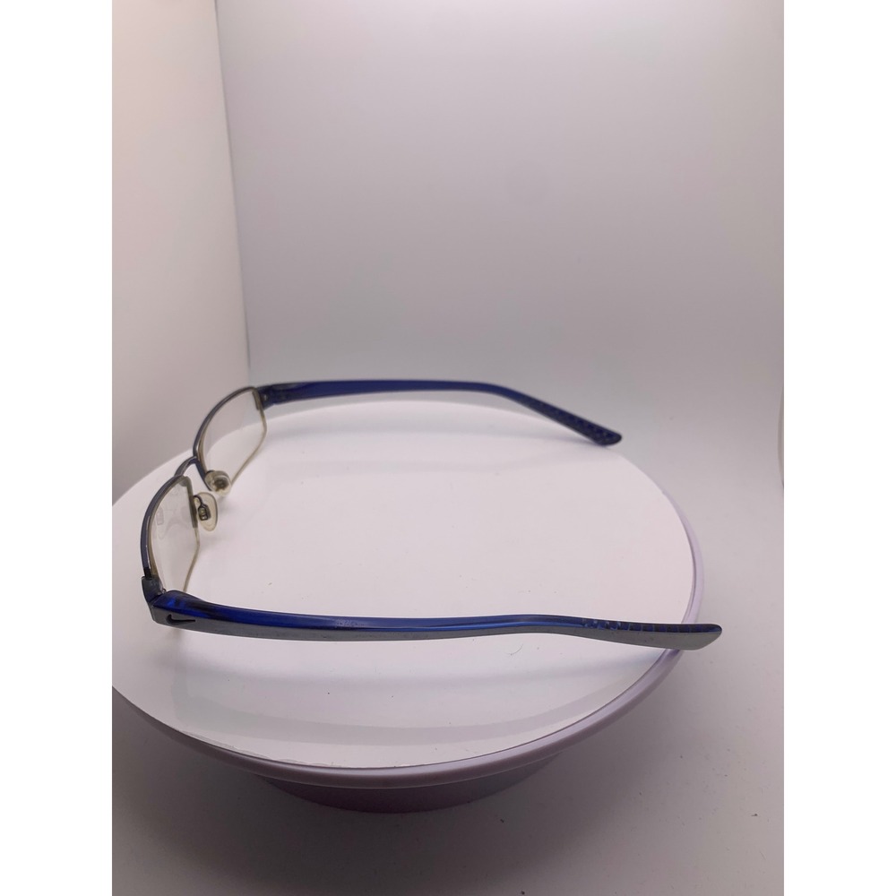 Nike 8064 409 Blue Semi Rimless Rectangular Glasses 52-18-145 Unisex Frames Only - Picture 4 of 8